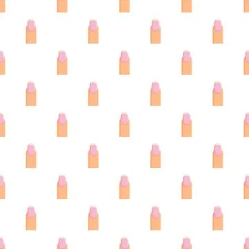 Manicured finger nail pattern with pink polish Stock Illustration