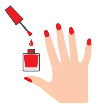 Manicured hand and nail laquer bottle Stock Illustration