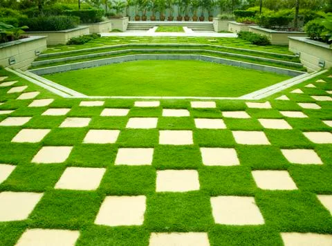 Manicured lawn Stock Photos