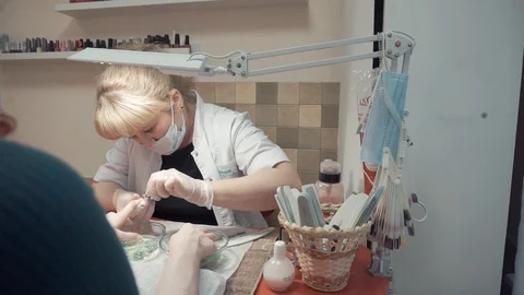 Manicurist at work Stock Footage 87825371