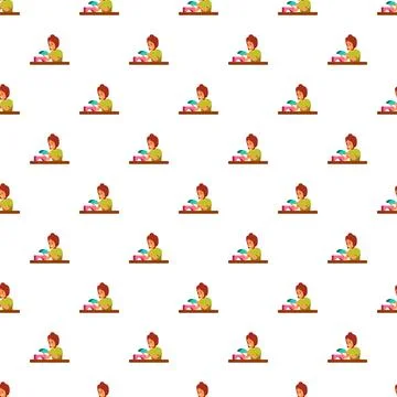 Manicurist working on nails in a seamless pattern Illustrazione stock