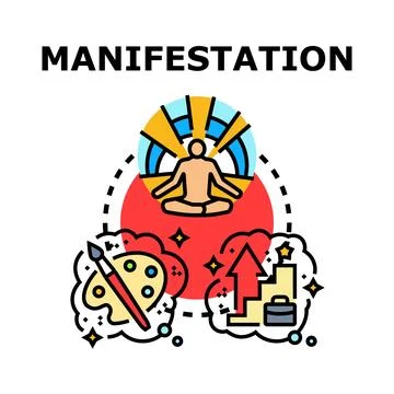 Manifestation process connecting mind, creativity, and success イラスト素材