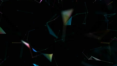 The manifestation of the structure and paths.Plexus of abstract multicolored Stock Footage 111232412
