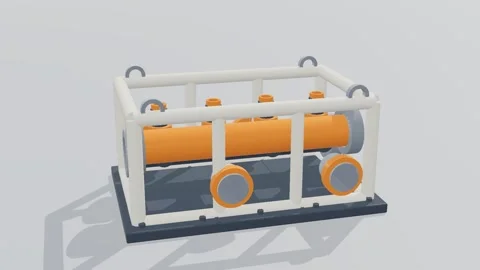 Manifold subsea 3d loop white background 3D animation seamless loop 스톡 동영상 341851616