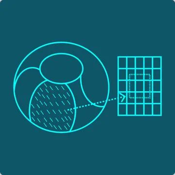 Manifold Surface Visual – Torus Patch Mapped to a Flat Coordinate Grid Stock Illustration