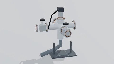 Manifold vacuum 3d loop white background 3D animation seamless loop Stock-Footage 341851884
