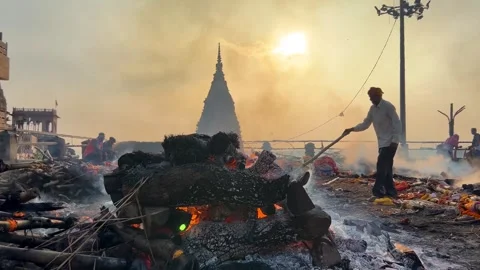 Manikarnika Ghat Stock Footage 284495073