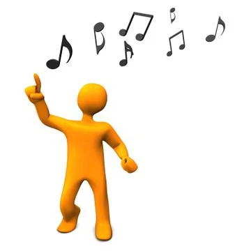 Manikin dance music notes Stock Illustration
