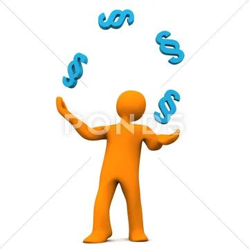 Manikin juggler paragraphs Stock Illustration