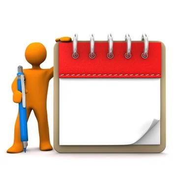 Manikin notepad ballpen Stock Illustration