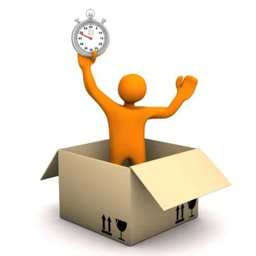 Manikin parcel stopwatch 库存插图