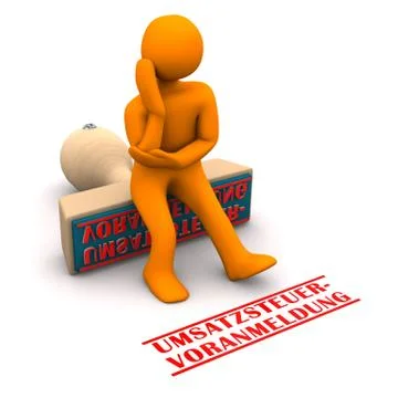 Manikin stamp vat return Stock Illustration