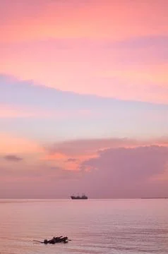 Manila bay during sunset 스톡 사진