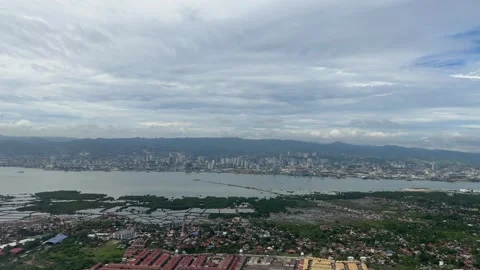 Manila to Boracay flight plane window view POV Philippines Southeast Asia travel Stock Footage 340544326