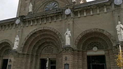 Manila Cathedral Facade Stock Footage 189292423
