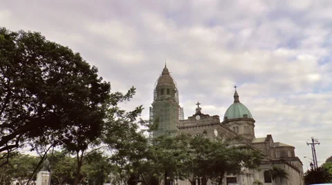 Manila cathedral front Stock Footage 34295262