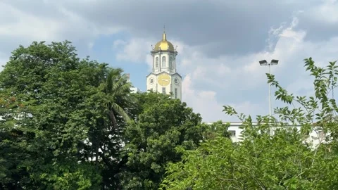 Manila City Hall clock tower view from Intramuros golf course 4K Stock-Footage 337458616