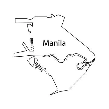 Manila city map icon Stock Illustration