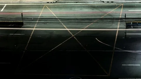 Manila: City Traffic Intersection at Night, Detail Stock Footage 70649167