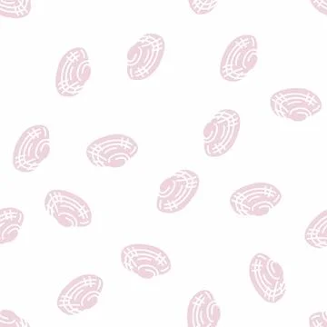 Manila clam glyph seamless pattern Stock Illustration