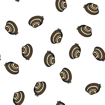 Manila clam vector seamless pattern Illustrazione stock