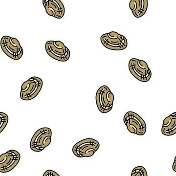 Manila clam vector seamless pattern Stock Illustration