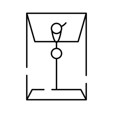 Manila envelope with string and button closure for documents Stock-Illustration