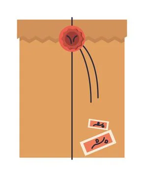 Manila folder with seal Stock Illustration