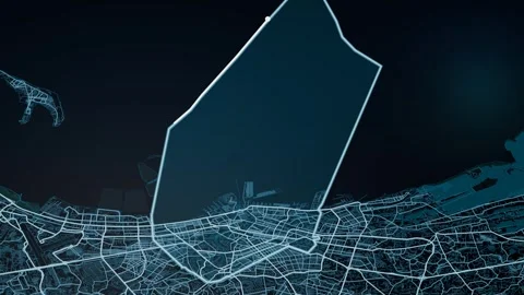 Manila Philippines Glowing Digital Map Animation 4K Video stock 337803952