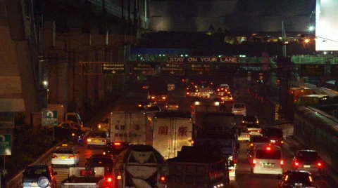 Manila traffic jam  Stock Footage 843196