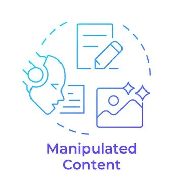 Manipulated content blue gradient concept icon Stock Illustration