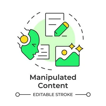 Manipulated content multi color concept icon Stock Illustration