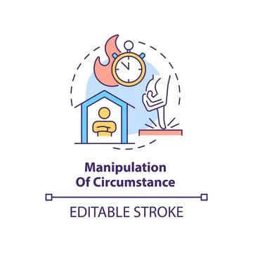 Manipulation of circumstance concept icon Stock Illustration