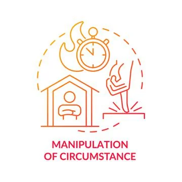 Manipulation of circumstance red gradient concept icon Stock Illustration