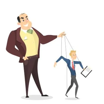 Manipulation of employees. Stock Illustration