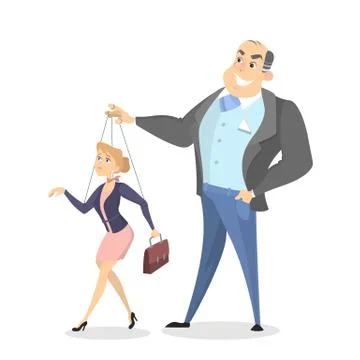 Manipulation of employees. Stock Illustration