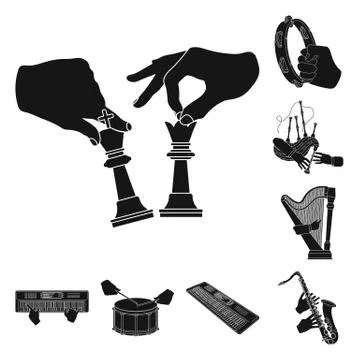 Manipulation by hands black icons in set collection for design. Hand movement Stock Illustration