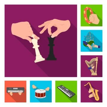 Manipulation by hands flat icons in set collection for design. Hand movement Stock Illustration