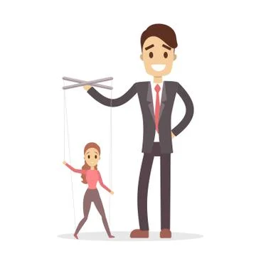 Manipulation of man. Stock Illustration