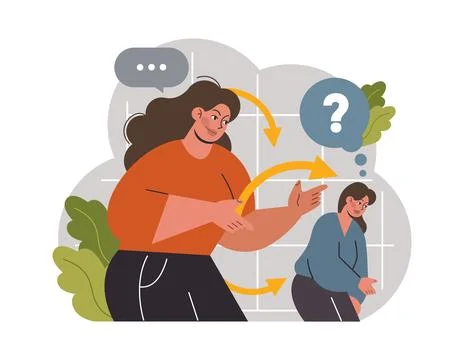 Manipulation. Psychological control method. Domination exploitation Stock Illustration