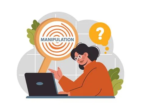 Manipulation. Psychological control method. Domination exploitation Stock Illustration