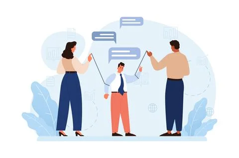Manipulation. Psychological control method. Domination exploitation Stock Illustration