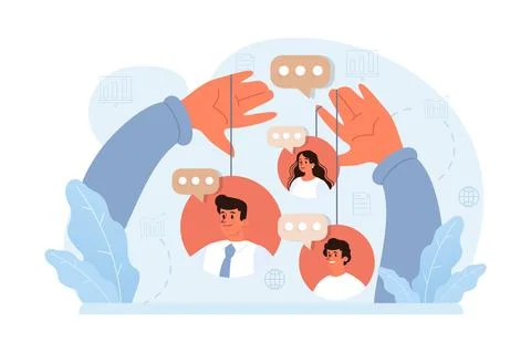 Manipulation. Psychological control method. Domination exploitation Stock Illustration