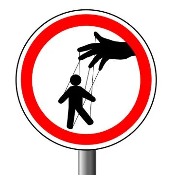 Manipulation of a puppet Stock Illustration