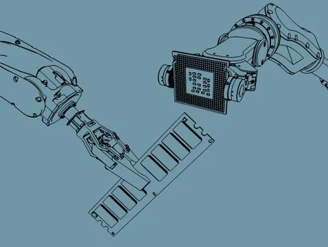 Manipulators and microelectronics 스톡 일러스트