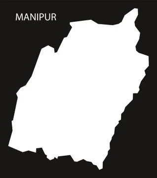 Manipur India Map black inverted Illustrazione stock
