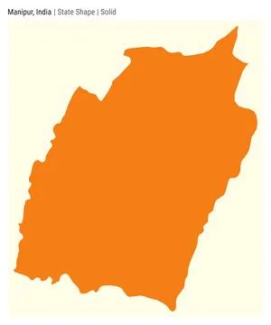 Manipur, India. Simple vector map. State shape. Solid style. Border of Mani.. Stock Illustration
