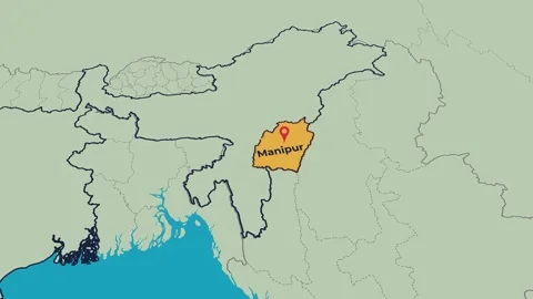 Manipur Map Animation Locator Zoom 4K Motion Graphic Stock Footage 341402256