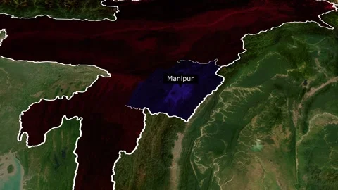 Manipur Map Stock Footage 299708543