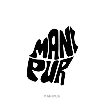 Manipur Map Lettering. Stock Illustration